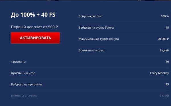 Приветственные бонусы в royal russia casino